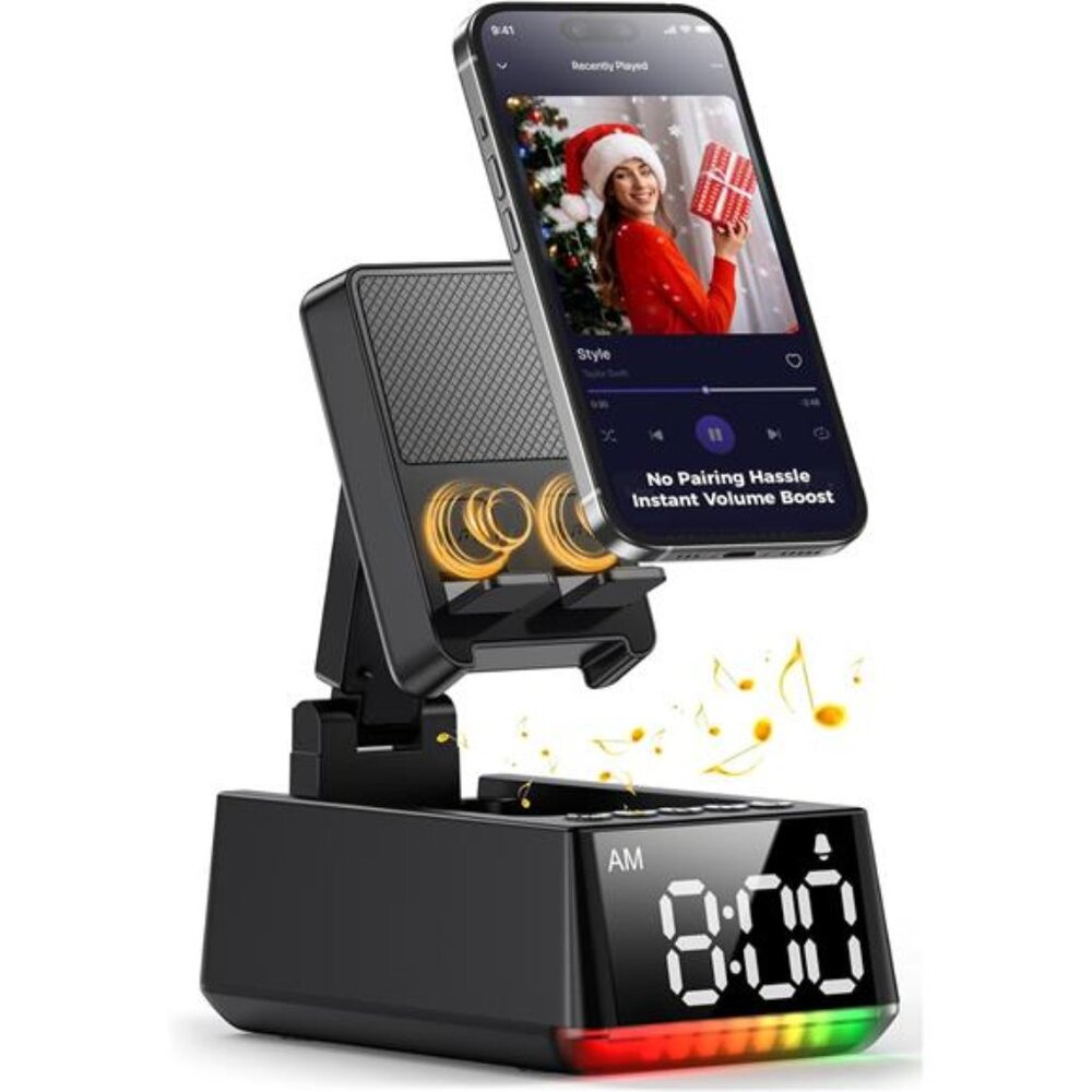 Bluetooth Speaker Cell Phone Stand HD Sound Phone Holder Anti Slip Gadget